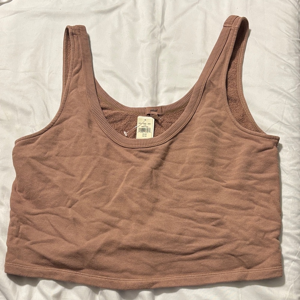 aerie Ribbed Scoop Crop Tank - Mauve
